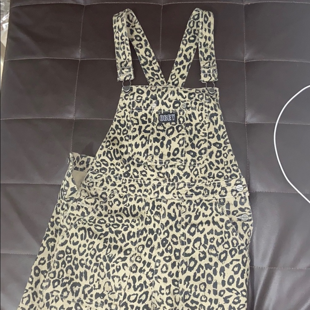 Obey cheetah print overalls